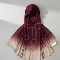 Hijab en crêpe de chiffon plissé de luxe, couleur unie, de haute qualité, personnalisé, respirant et modeste pour femme