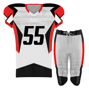 Ensemble d'uniformes de football américain 7v7 personnalisés : Maillot et pantalon pour entraînement et matchs, vêtements de sport athlétiques, grandes tailles, coupe courte - Product Image 1