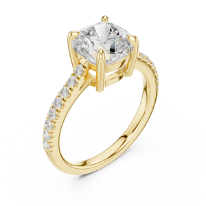 Bague de fiançailles, de mariage ou de promesse SATVIK RATNA 2 CT CUSHION, diamant cultivé en laboratoire, solitaire, or 14k/18k, certifié IGI, luxe classique - Product Image 1