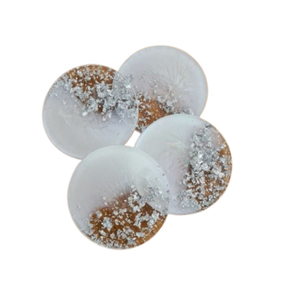 Luxury Handmade White And Gold Flake <b>Epoxy</b> <b>Resin</b> Coaster Set Flower-Shaped Heat-Resistant Decorative <b>Table</b> Mats For Home <b>Table</b> - Product Image 3