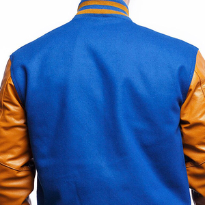 Letterman Customizable Varsity Jacket with Stand Collar <b>Wool</b> Body Front Logo Team Colors Option-High Street Style - Product Image 6