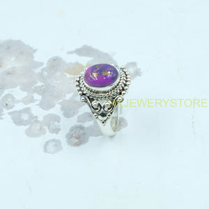 Top Quality Purple Copper Turquoise <b>Ring</b> 925 Sterling <b>Silver</b> <b>Statement</b> <b>Ring</b> Handmade Designer Gemstone Jewelry for Women - Product Image 6