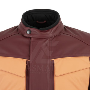 Veste Moto Décontractée en Similicuir Marron pour Homme SASPORTS LEAGUE, Col Rabattu, Fermeture Éclair, Coupe Classique, Respirante, Idéale pour l'Hiver - Product Image 2