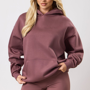 Sweat à capuche unisexe surdimensionné de haute qualité en coton 100% avec logo personnalisé, streetwear uni, blanc, pour femmes - Product Image 3