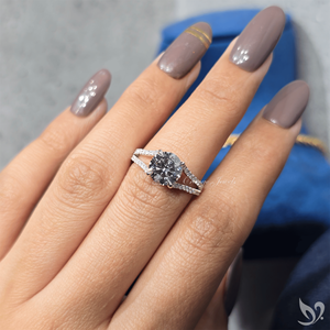 แหวนเพชรทรงกลม 2 กะรัต แบบฝังเพชรเต็มวง แหวนหมั้น ได้รับการรับรองจาก IGI ทำจากทองคำขาว 10K - Product Image 5