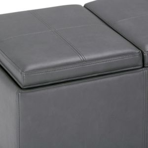 Sgabello elegante e pouf in pietra Avalon Grey - Product Image 2