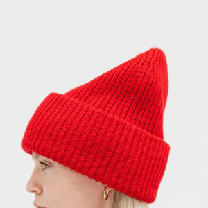 Gorro de Punto Rojo, 100% Acrílico, Unisex, Gorro Cálido de Invierno, Color Sólido, Estilo Casual, Talla Adulto, Tejido a Mano - Product Image 5