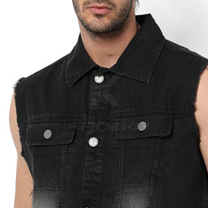 <b>Men</b> Casual Breathable <b>Winter</b> Jeans <b>Vest</b> 100% Cotton Stylish Daily Fashion Comfortable Button Front - Product Image 2