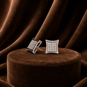 Pendientes de Oro Blanco de 14K con Certificado IGI, Diamantes Cultivados en Laboratorio, Corte Redondo, Micro Pavé, Joyería Hip Hop para Mujer - Product Image 1