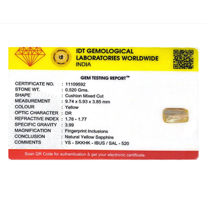 พลอยแซฟไฟร์สีเหลืองรูปไข่ขนาด 2.6 กะรัต สำหรับเครื่องประดับชั้นดี - Product Image 4