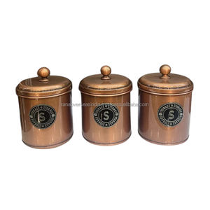 Juegos de almacenamiento de café y azúcar de cobre puro de alta calidad estándar Variedad de diseños y tamaños a precios de mercado - Product Image 6