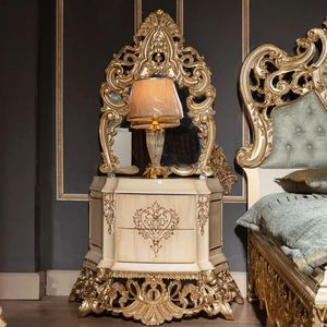 Oferta Especial: Juego de Dormitorio Completo Emma de Lujo Clásico en Dorado y Blanco, con Cama de Madera Tallada y Tapizada Estilo Europeo - Product Image 4