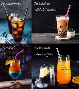 Pajitas para Beber de Acero Inoxidable Ecológicas y Biodegradables con Logotipo Personalizado al por Mayor, Accesorios para Bar, Agitador de Cócteles, Pajitas para Té y Café - Product Image 4