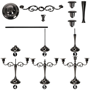 Candelabro Gótico de Latón Negro de 3 Brazos, Hecho a Mano, Resistente al Calor, para Decoración del Hogar - Product Image 3