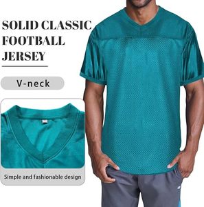Camiseta de Fútbol de Malla con Cuello en V de Primera Calidad, Manga Corta, Unisex, para Adultos, Absorbe la Humedad, Color Sólido, Uniforme de Equipo para Todas las Temporadas - Product Image 3