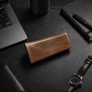 Soft Genuine Leather Glasses Cover Luxury Cowhide Spectacles Pouch <b>Slim</b> Handmade Travel Sunglasses Case Bag LGC-0015 - Product Image 5