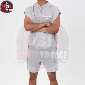 Ensemble short et sweat à capuche sans manches pour homme, collection automne 2026, nouvelle arrivée, design unique, haute qualité, facile à porter - Product Image 4