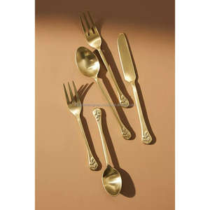 Coffrets cadeaux de couverts de luxe en argent et or, design plume moulée, pour bar - Product Image 6