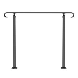 Corrimano Regolabile in Ferro Battuto per Gradini Esterni da 1-3 Gradini, Ringhiera per Scale, Corrimano per Portico Anteriore, Nero, Dispositivo Ausiliario per Esterni - Product Image 1