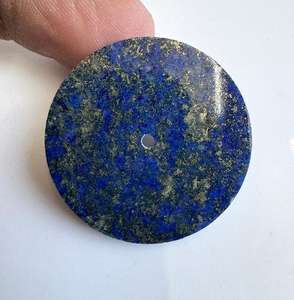 Esfera de Reloj de Lapislázuli Natural con Pirita, 28.5mm, Piedra Redonda Plana, Fabricante OEM Personalizado - Product Image 2