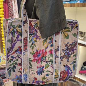 กระเป๋าโท้ทผ้าฝ้ายพิมพ์ลายดิจิทัล 100% น้ำหนัก 280 กรัม สำหรับผู้หญิง เป็นมิตรกับสิ่งแวดล้อม ใช้ซ้ำได้ เหมาะสำหรับช้อปปิ้ง เดินทาง ไปเที่ยวทะเล มีช่องใส่ของด้านใน/ด้านนอก  สามารถปรับแต่งได้ - Product Image 5