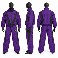Ensemble de survêtement d'hiver pour homme 100 % polyester, coupe-vent à manches longues, blocs de couleur, fermeture éclair intégrale, faible MOQ, prix abordable, haute qualité