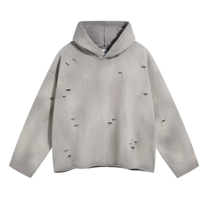 Wholesale High Quality Luxury Custom Pullover Hoodies Heavyweight Premium Cotton <b>Blended</b> Drop Shoulder Men Hoodies - Product Image 4