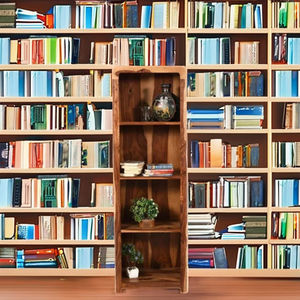 Bibliothèques traditionnelles réglables en bois massif pour la maison et l'école Meubles de rangement faits à la main pour le salon - Product Image 1