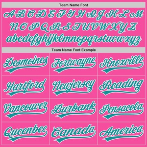 Camiseta de Béisbol Rosa Personalizada con Nombre y Número del Equipo, Impresión Serigrafiada, Unisex, Adulto, Manga Corta, Transpirable, Poliéster - Product Image 5