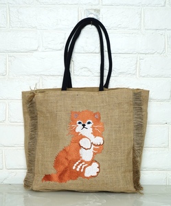 Sac fourre-tout bohème personnalisé en jute 2026 pour femme, fait main, bandoulière, pour la plage, avec broderie machine, sac messager tendance - Product Image 5