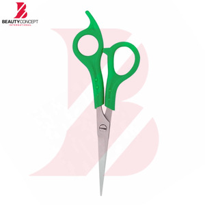 Ciseaux de barbier professionnels en plastique vert personnalisés OEM, design ergonomique, outils de coiffure pour salon - Product Image 3