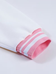 Premium Breathable Eco-Friendly <b>Fleece</b> <b>Lining</b> High Street Summer Pink Men's Varsity <b>Jacket</b> Embroidered Logo Patch Designs OEM - Product Image 4