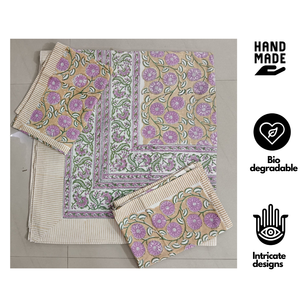 Ensemble de literie 3 pièces en coton 100% de qualité supérieure, imprimé pigmenté classique, taille King (90x108), super doux, respirant, durable, pour usage hôtelier - Product Image 2