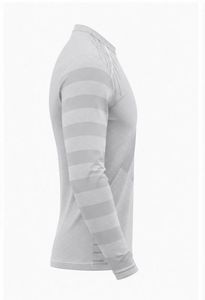 Camiseta de Manga Larga de Secado Rápido para Hombre con Mangas a Rayas, Blanca, de Poliéster, Protección Solar - Product Image 6