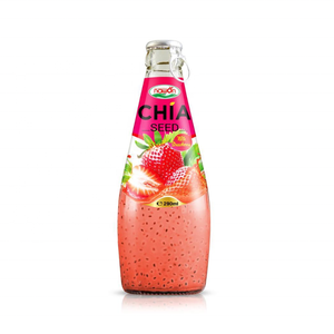 Flacon de graine de Nawon Chia avec fraise de 290ml x 24, réduisant le poids, améliorant la fermeté du corps cheveux, ongles, peau, articulations et os - Product Image 1