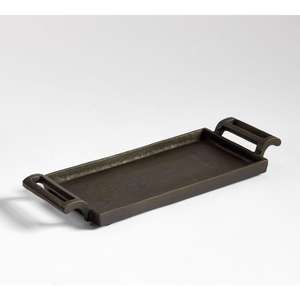 Decorative <b>Black</b> Tray With Handles Food Serving Trays For Holiday Christmas Decoration - Product Image 3