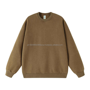 Peso pesado 400 + GSM algodón hombres ácido lavado sudadera logotipo personalizado diseño superior OEM servicios cuello redondo para invierno Vintage sudadera - Product Image 5