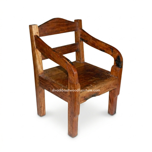 Canapé d'angle rustique artisanal une place avec accoudoir carré en bois de bateau recyclé naturel, démontable, écologique, intérieur/extérieur - Product Image 2