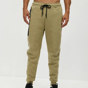 OARH INT INDUSTRY Men's Autumn Casual Regular Fit Breathable Mid Waist Straight Pattern Canvas Drawstring Closure Fleece <b>Trouser</b> - Product Image 1
