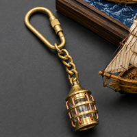 Porte-clés cage en laiton style steampunk, vintage industriel avec accents en cuivre