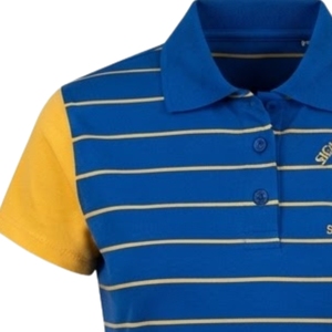 Polo rayé SGRho pour femme, personnalisé avec broderie, manches courtes, col classique, décontracté, pour le golf, vêtements de sport, tenue de sororité, mode - Product Image 5