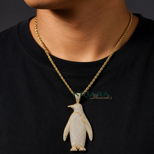 Colgante de Pingüino Adorable de Moissanita, Plata 925, Chapado en Oro de 18K, Amuleto con Temática Animal, Lujo para Uso Diario, Regalo - Product Image 3