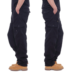 Pantalones Cargo de Lona Transpirables con Bolsillos Laterales Elásticos, Color Caqui, Estilo Urbano, Holgados, de Algodón de Alta Calidad, Personalizados, para Hombre, Venta al Por Mayor OEM - Product Image 4