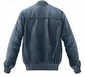High Quality Men's Leather <b>Jacket</b> Stand Collar Zipper Closure - Product Image 6