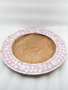 Bandeja árabe de madera de lujo con incrustaciones de nácar para servir dátiles, café y dulces - Product Image 5