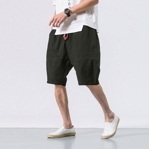 Shorts Bermuda décontractés pour hommes en tissu Oxford 100 % coton, style plage, taille mi-haute avec cordon de serrage, respirants et à séchage rapide - Product Image 2