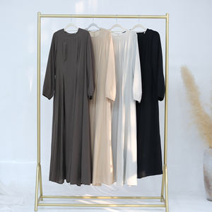 2025 Nieuwe Loriya Bescheiden Islamitische Abaya - Eid Ramadan Katoen Polyester Moslimjurk voor Vrouwen met Elastische Mouwen & Grote Zoom - Product Image 6