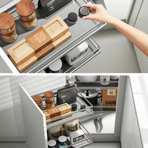 Ensemble d'armoires de cuisine JY Project sur mesure, style européen moderne vietnamien, en MDF, système de rangement complet RTA, crédence en marbre - Product Image 6