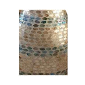Vase en céramique rond fait main avec incrustation de nacre, décoration d'intérieur haut de gamme, pièce maîtresse - Product Image 4