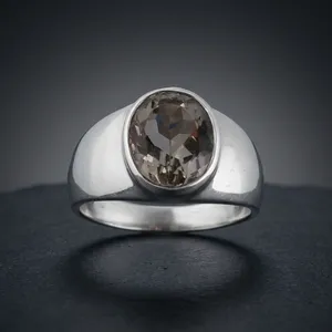 Bague en argent sterling 925 avec améthyste pour homme, élégante bague ovale avec pierre précieuse, bijou tendance pour tous les jours - Product Image 2